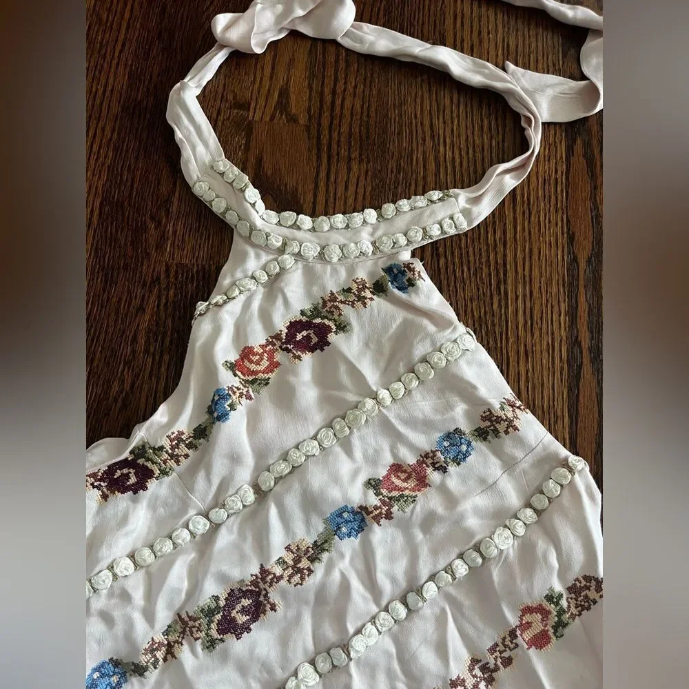 FREE PEOPLE  Rene Embroidered Mini Dress Medium